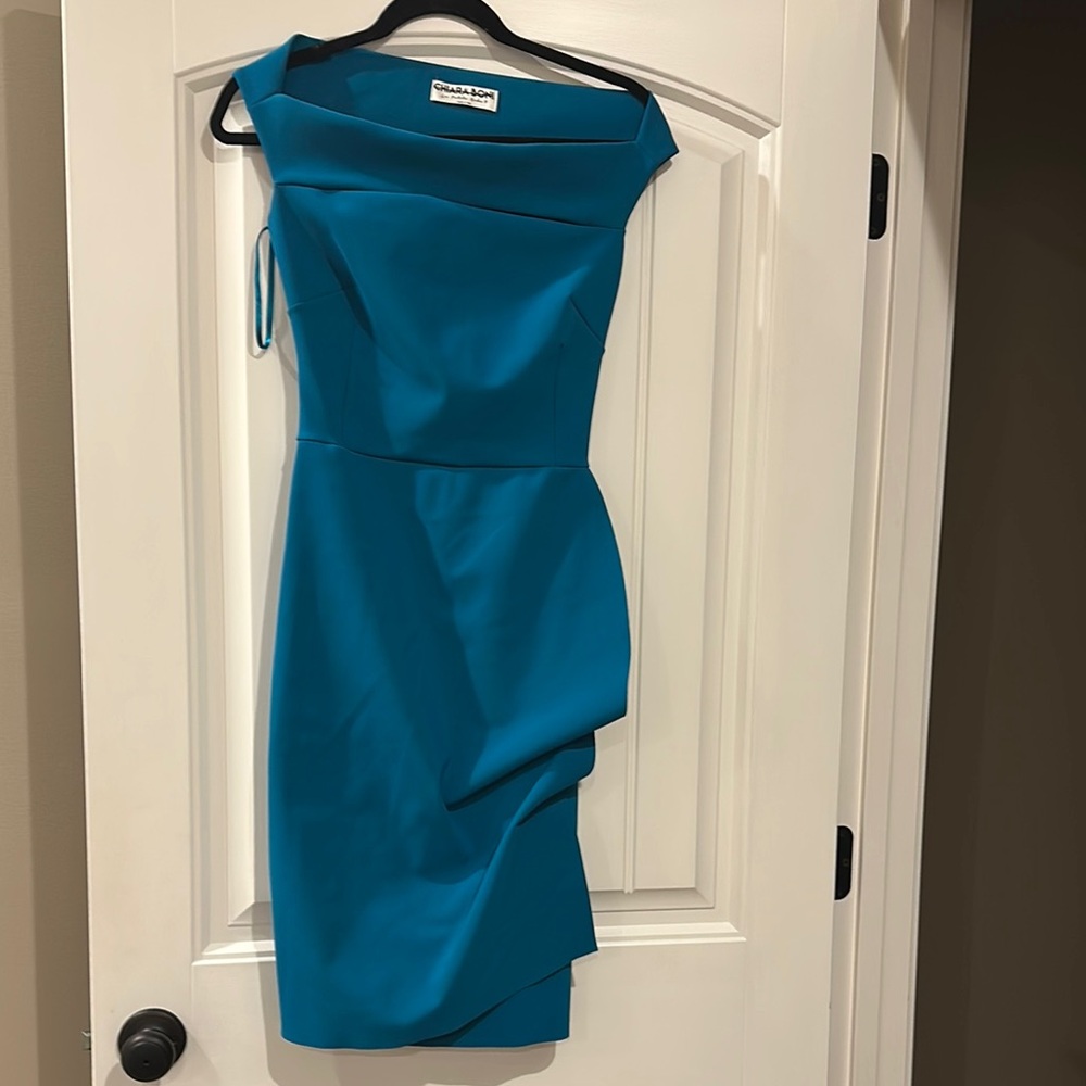 Chiara Boni Blue One Shoulder Sheath Dress